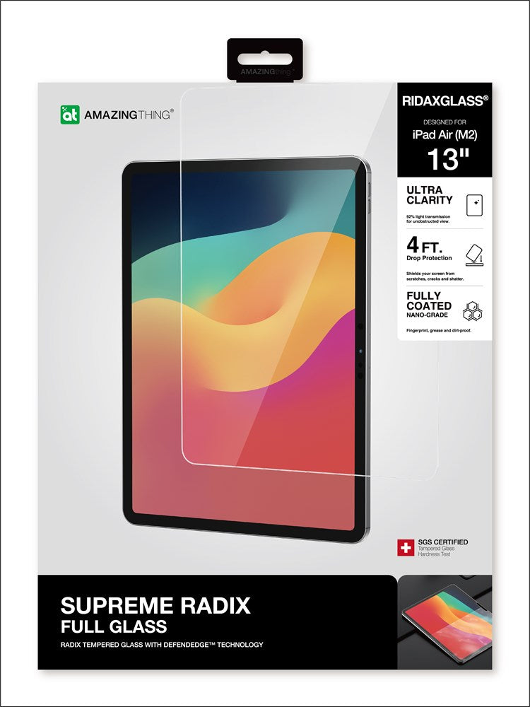 AMAZINGTHING APPLE IPAD AIR 13(2024) 2.5D RADIX FULL GLASS