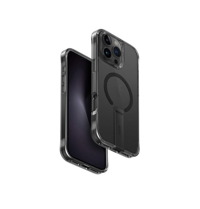 UNIQ HYBRID IPHONE 16 PRO (2024) 6.9 MAGCLICK CHARGING ELEVA WITH VERTICAL STAND - CARBON (BLACK)